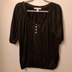 French Laundry Black Shimmery Blouse Size medium